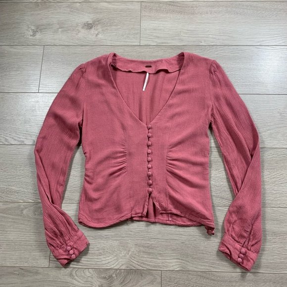 Free People Maise Long Sleeve Blouse Top - Picture 3 of 8